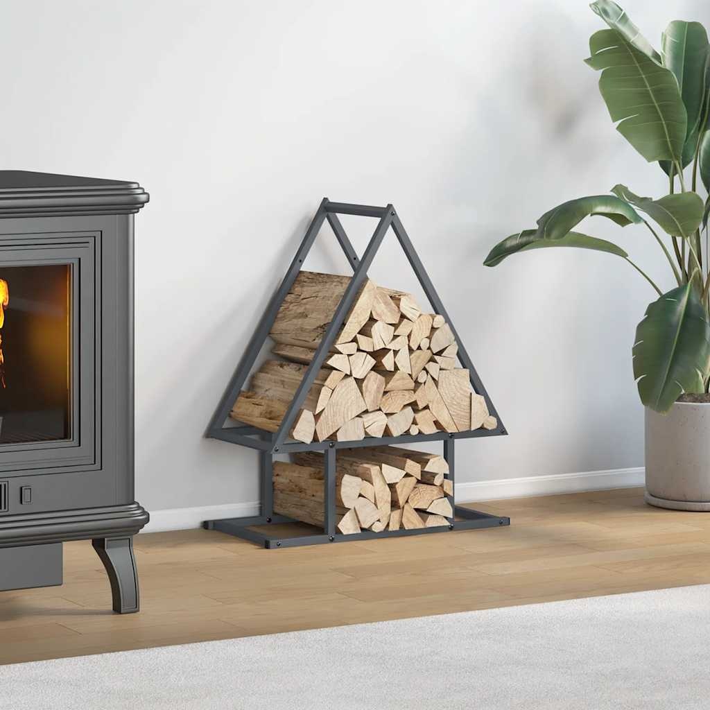 VidaXL Brandhoutrek 50x25x60 cm koudgewalst staal antracietkleurig