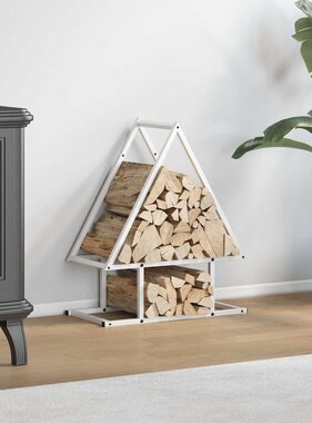 VidaXL Brandhoutrek 50x25x60 cm koudgewalst staal wit