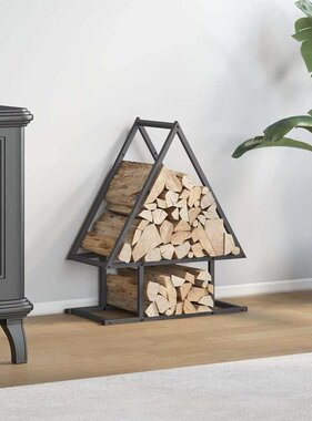 VidaXL Brandhoutrek 50x25x60 cm koudgewalst staal zwart