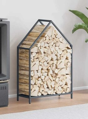VidaXL Brandhoutrek 60x25x90 cm koudgewalst staal antracietkleurig