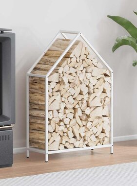 VidaXL Brandhoutrek 60x25x90 cm koudgewalst staal wit
