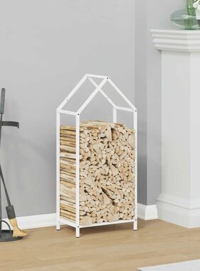 VidaXL Brandhoutrek 40x25x90 cm koudgewalst staal wit