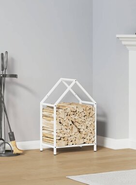 VidaXL Brandhoutrek 40x25x60 cm koudgewalst staal wit