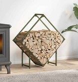 VidaXL Brandhoutrek 80x25x80 cm koudgewalst staal olijfgroen