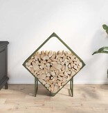 VidaXL Brandhoutrek 80x25x80 cm koudgewalst staal olijfgroen
