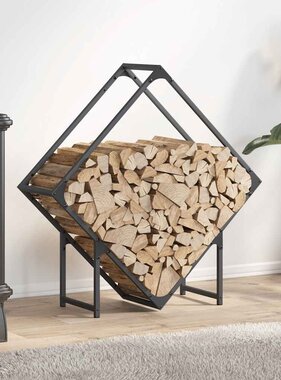 VidaXL Brandhoutrek 80x25x80 cm koudgewalst staal antracietkleurig