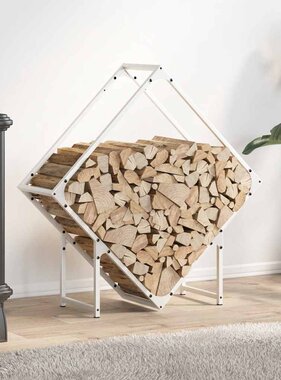 VidaXL Brandhoutrek 80x25x80 cm koudgewalst staal wit