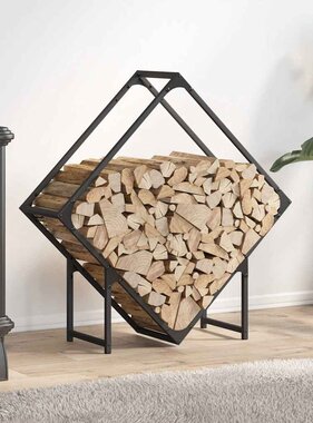 VidaXL Brandhoutrek 80x25x80 cm koudgewalst staal zwart