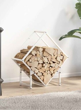 VidaXL Brandhoutrek 60x25x60 cm koudgewalst staal wit