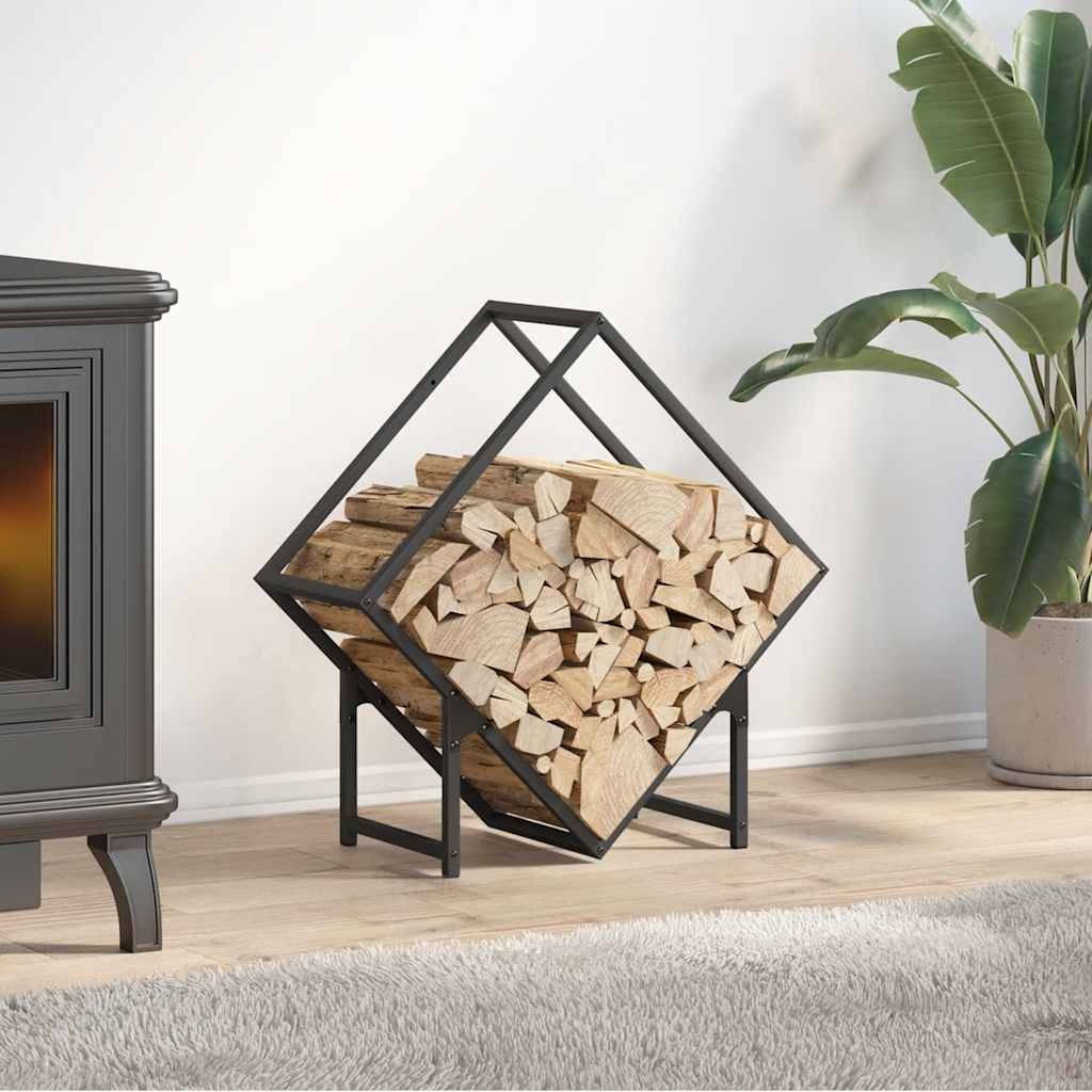 VidaXL Brandhoutrek 60x25x60 cm koudgewalst staal zwart