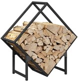 VidaXL Brandhoutrek 60x25x60 cm koudgewalst staal zwart