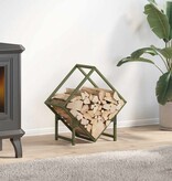 VidaXL Brandhoutrek 50x25x50 cm koudgewalst staal olijfgroen