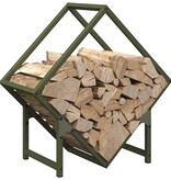 VidaXL Brandhoutrek 50x25x50 cm koudgewalst staal olijfgroen