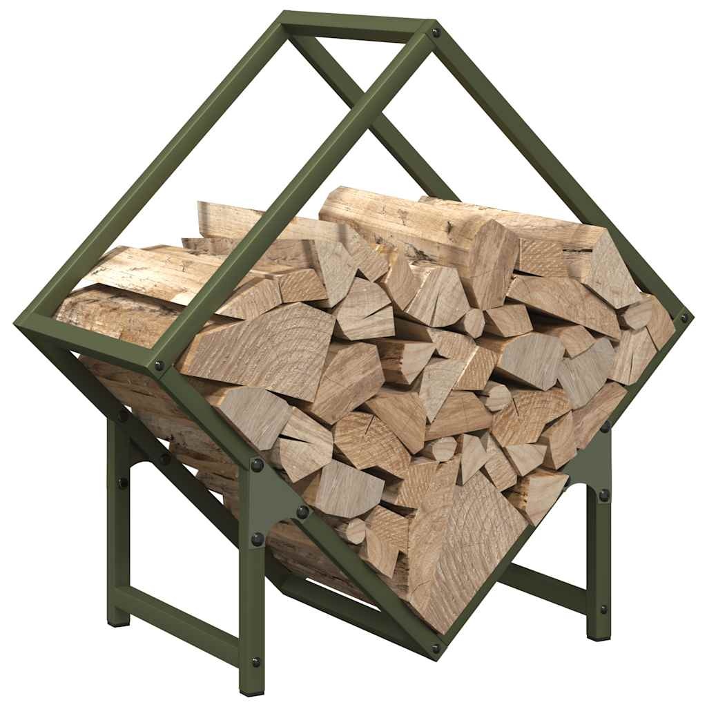 VidaXL Brandhoutrek 50x25x50 cm koudgewalst staal olijfgroen