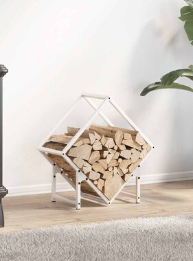 VidaXL Brandhoutrek 50x25x50 cm koudgewalst staal wit