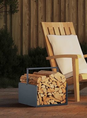 VidaXL Brandhoutrek 40x40x40 cm koudgewalst staal antracietkleurig