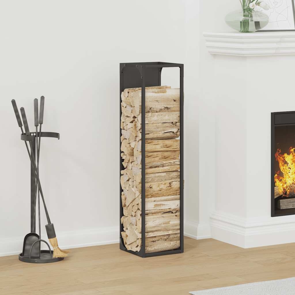 VidaXL Brandhoutrek 25x25x100 cm koudgewalst staal zwart
