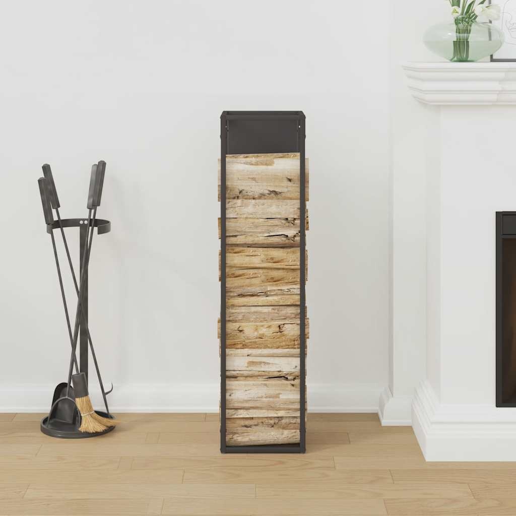 VidaXL Brandhoutrek 25x25x100 cm koudgewalst staal zwart