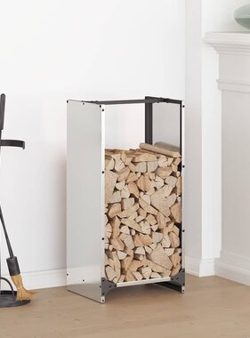 VidaXL Brandhoutrek 40x30x80 cm roestvrij staal