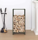 VidaXL Brandhoutrek 40x30x80 cm koudgewalst staal olijfgroen