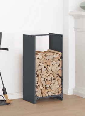 VidaXL Brandhoutrek 40x30x80 cm koudgewalst staal antraciet