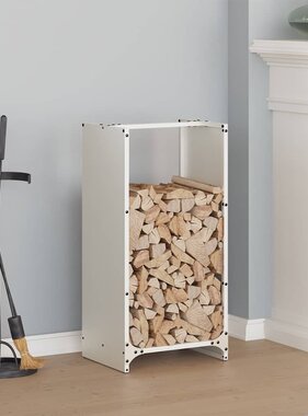 VidaXL Brandhoutrek 40x30x80 cm koudgewalst staal wit