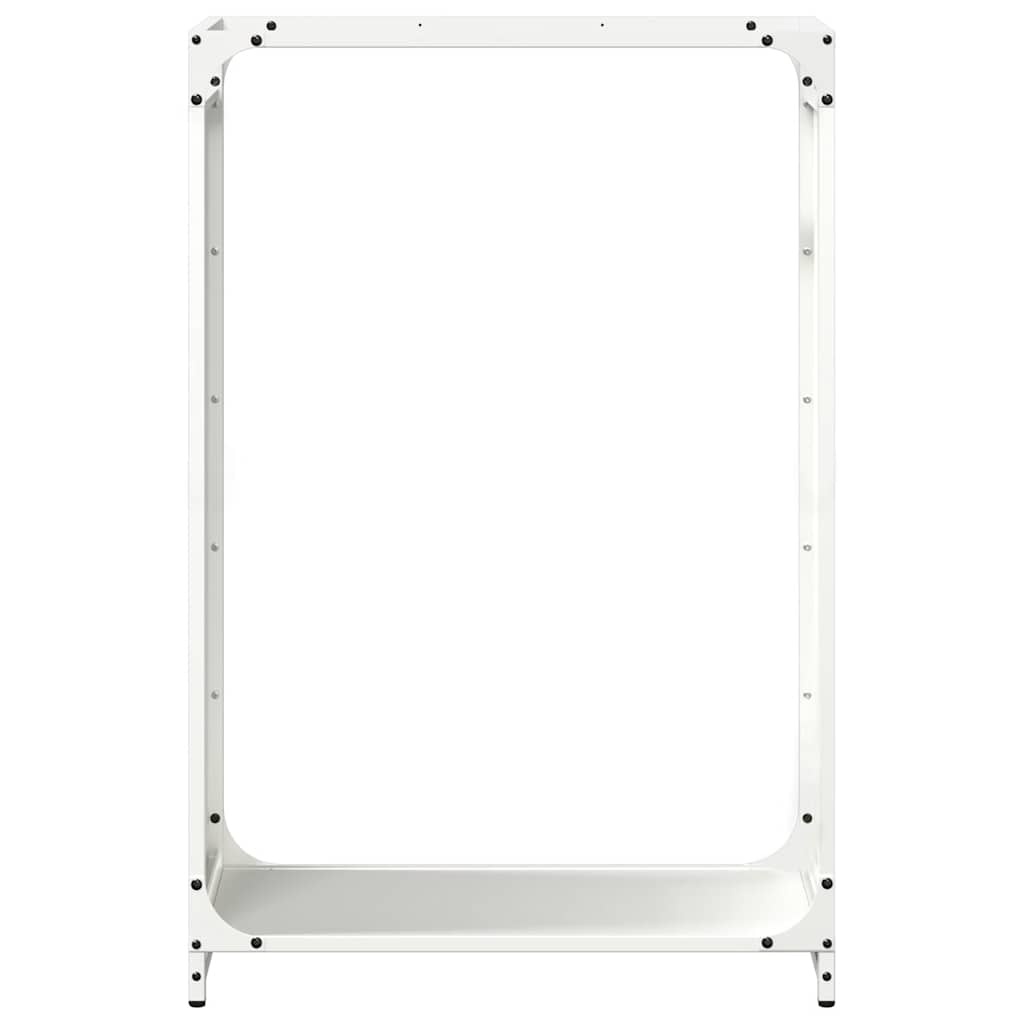 VidaXL Brandhoutrek 60x28x90 cm koudgewalst staal wit