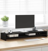 VidaXL Monitorstandaard 100x24x13 cm spaanplaat zwart eikenkleurig