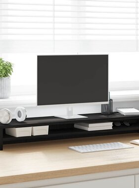 VidaXL Monitorstandaard 100x24x13 cm spaanplaat zwart eikenkleurig
