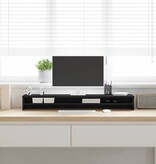 VidaXL Monitorstandaard 100x24x13 cm spaanplaat zwart eikenkleurig