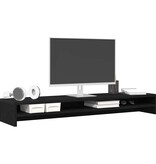 VidaXL Monitorstandaard 100x24x13 cm spaanplaat zwart eikenkleurig