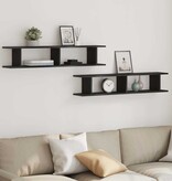 VidaXL Wandplanken 2 st 105x18x20 cm spaanplaat zwart eikenkleurig