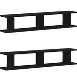VidaXL Wandplanken 2 st 105x18x20 cm spaanplaat zwart eikenkleurig