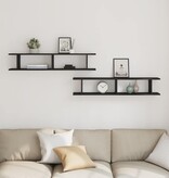 VidaXL Wandplanken 2 st 105x18x20 cm spaanplaat zwart eikenkleurig