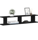 VidaXL Wandplanken 2 st 105x18x20 cm spaanplaat zwart eikenkleurig