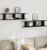 VidaXL Wandplanken 2 st 90x18x20 cm spaanplaat zwart eikenkleurig