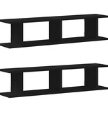 VidaXL Wandplanken 2 st 90x18x20 cm spaanplaat zwart eikenkleurig