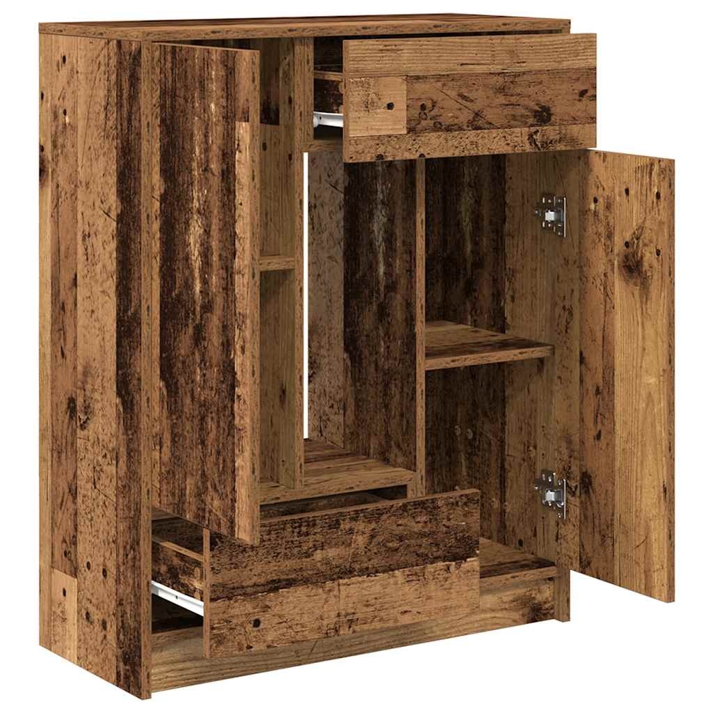 VidaXL Dressoir met lades en deuren 73x31x90 cm oud hout