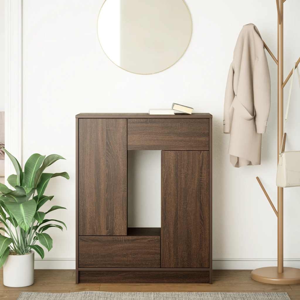VidaXL Dressoir met lades en deuren 73x31x90 cm bruin eiken