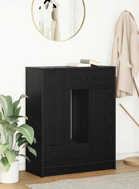 VidaXL Dressoir met lades en deuren 73x31x90 cm zwart eikenkleurig