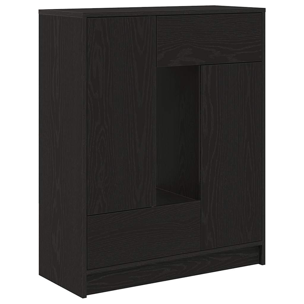 VidaXL Dressoir met lades en deuren 73x31x90 cm zwart eikenkleurig