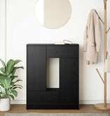 VidaXL Dressoir met lades en deuren 73x31x90 cm zwart eikenkleurig