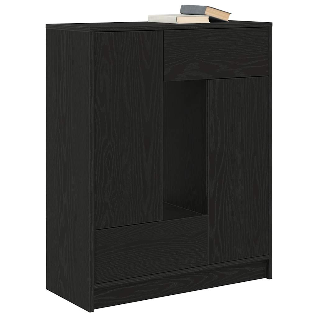 VidaXL Dressoir met lades en deuren 73x31x90 cm zwart eikenkleurig