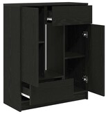 VidaXL Dressoir met lades en deuren 73x31x90 cm zwart eikenkleurig