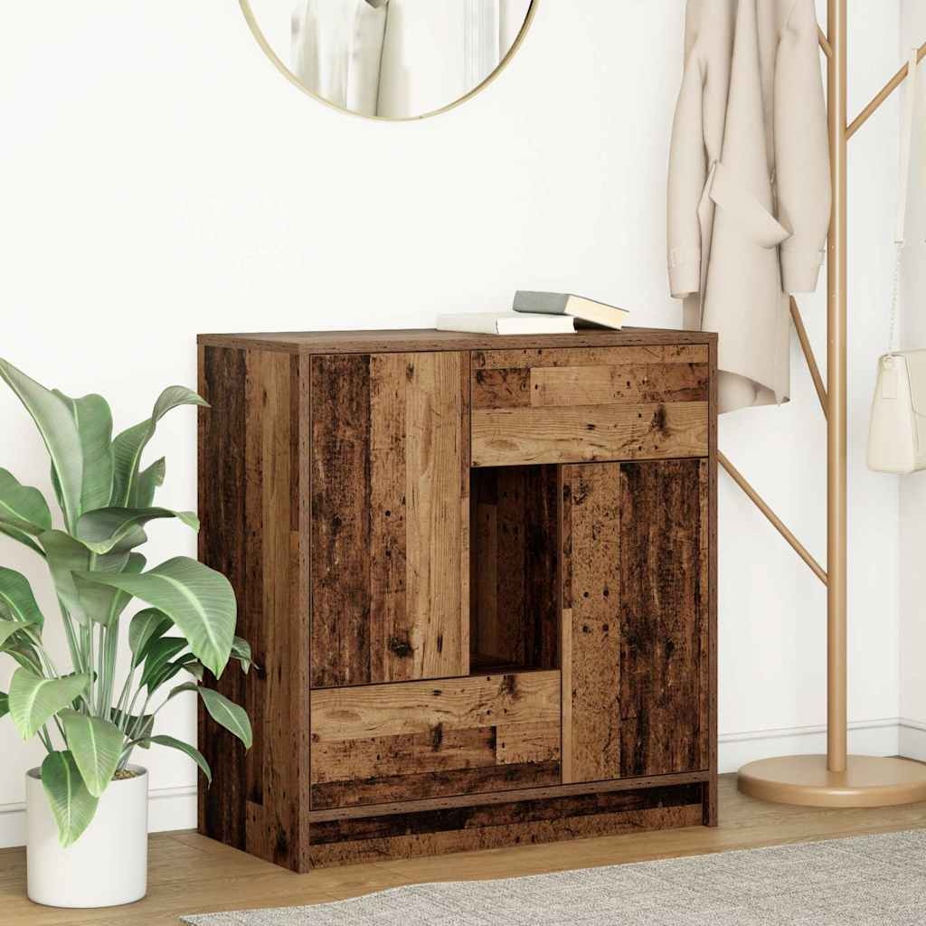 VidaXL Dressoir met lades en deuren 70,5x34x74,5 cm oud hout