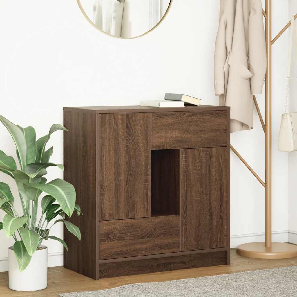 VidaXL Dressoir met lades en deuren 70,5x34x74,5 cm bruin eiken