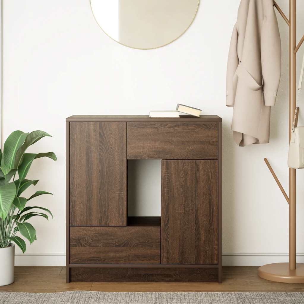VidaXL Dressoir met lades en deuren 70,5x34x74,5 cm bruin eiken