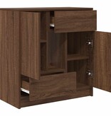 VidaXL Dressoir met lades en deuren 70,5x34x74,5 cm bruin eiken