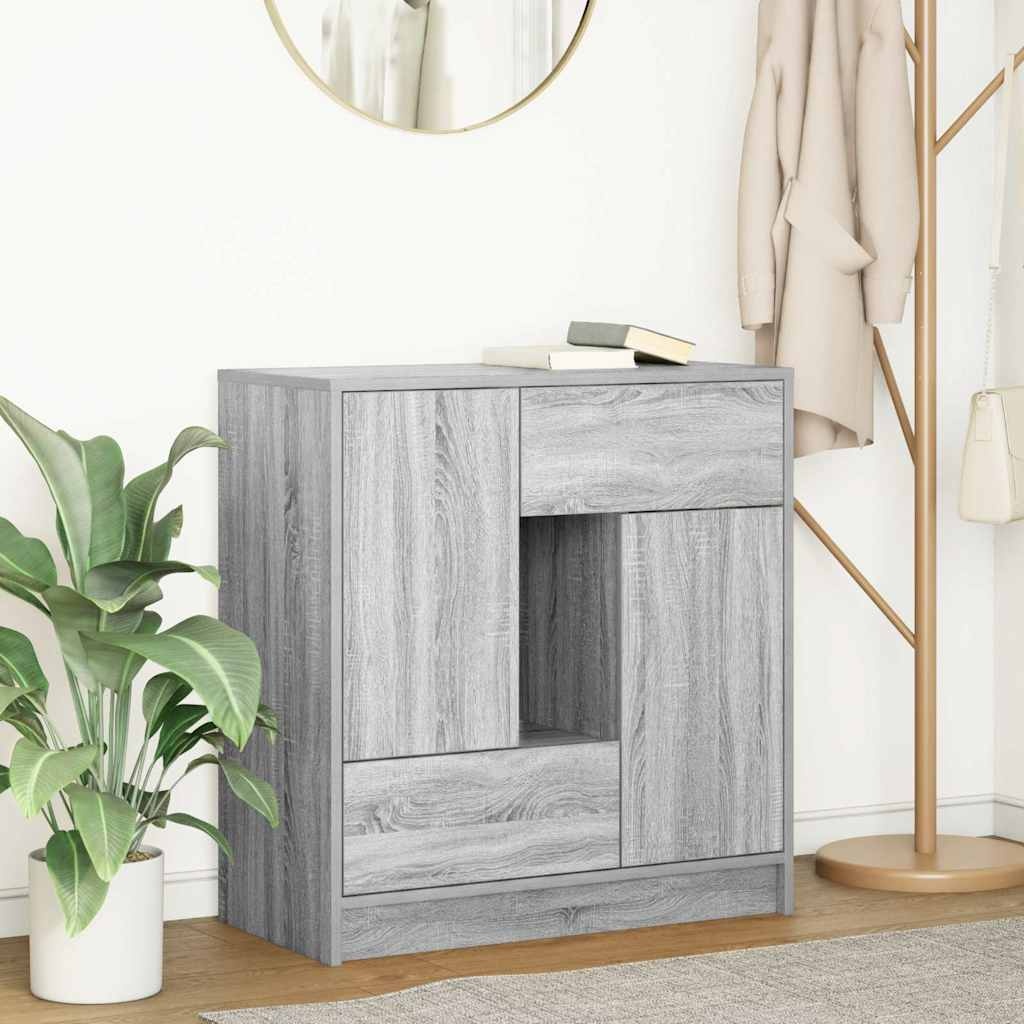 VidaXL Dressoir met lades en deuren 70,5x34x74,5 cm grijs Sonoma