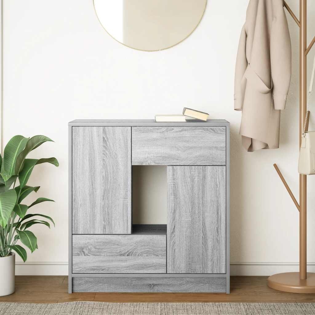 VidaXL Dressoir met lades en deuren 70,5x34x74,5 cm grijs Sonoma